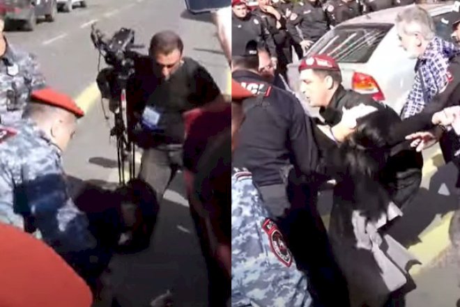 Qırmızı beretlilərin döydüyü erməni jurnalist huşunu itirdi  - VİDEO