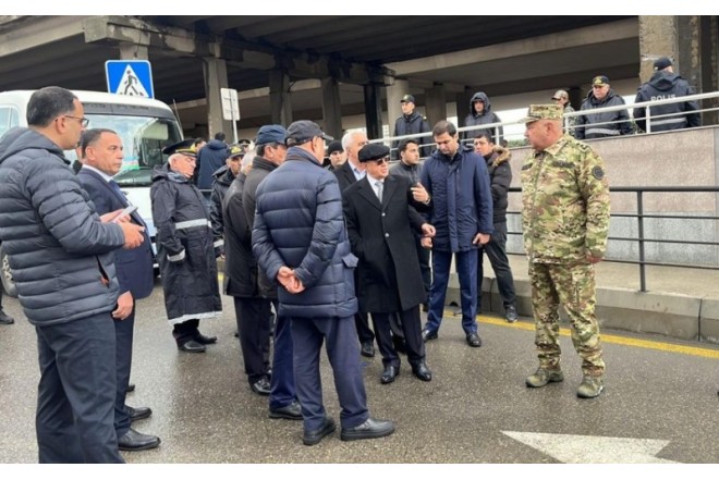 Nazir Bakıda və Abşeronda su basmış ərazilərdə olub