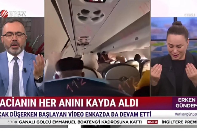 Türk aparıcı təyyarə qəzasının bu görüntülərini görüb ağladı 