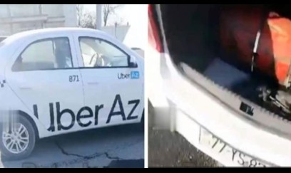 Bakıda “UBER”in QAZ BALONU PARTLADI - Sürücü xəsarət alıb - VİDEO