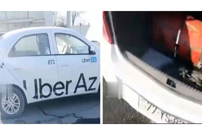 Bakıda “UBER”in QAZ BALONU PARTLADI - Sürücü xəsarət alıb - VİDEO