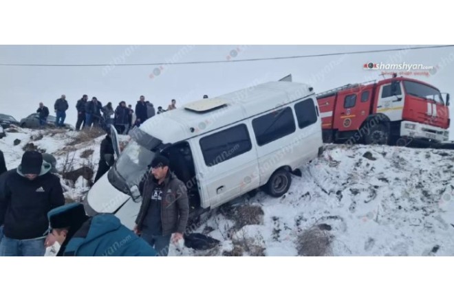 Ermənistanda ağır qəza: 13 nəfər xəstəxanalıq oldu