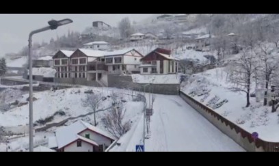 Laçın şəhərinin dronla çəkilən qış mənzərəsi - FOTOLAR