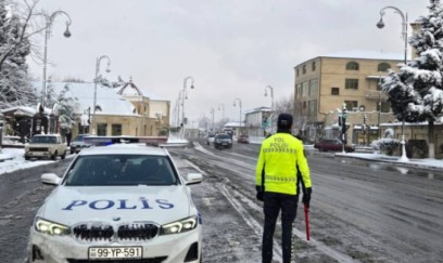 Şəkidə polis gücləndirilmiş rejimdə işləyir- FOTOLAR