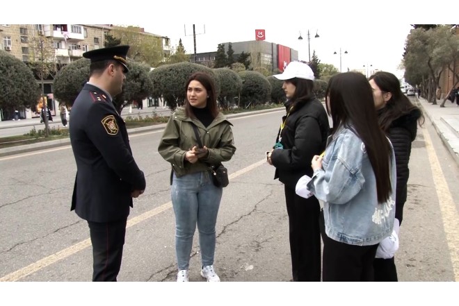 Sumqayıtda yol hərəkəti qaydaları haqqında tədbirlər davam edir