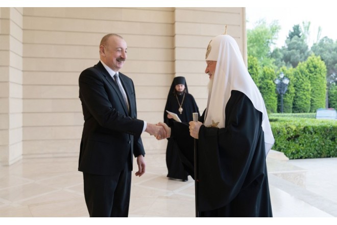 Prezident İlham Əliyev Moskvanın və Bütün Rusiyanın Patriarxı Kirill ilə görüşüb - YENİLƏNİB-2