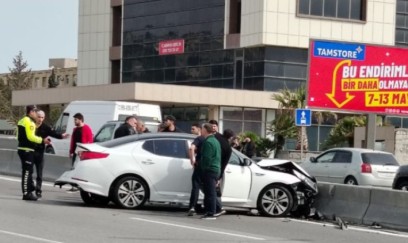 Bakı-Sumqayıt yolunda qəza: “KİA” beton maneəyə çırpıldı, sürücü... - FOTO