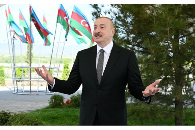 "Bu gün Kəngərlinin timsalında bərpa olunan Qarabağı görürük"- Prezident
