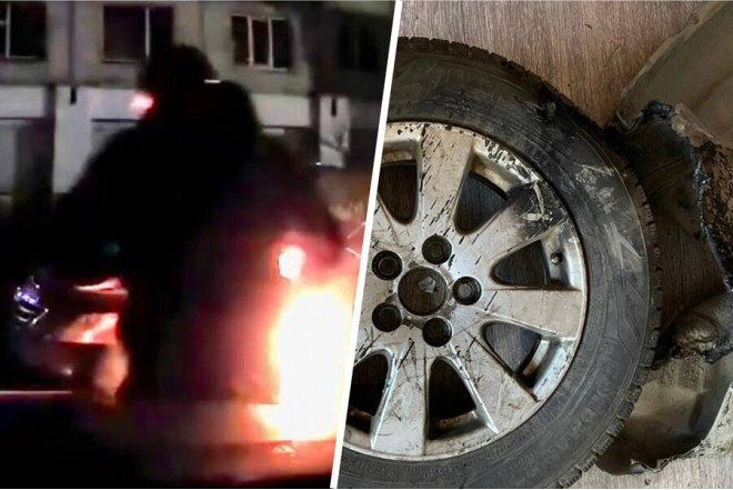 Cərimənin qisasını almaq üçün polis rəisinin maşınını yandırdı - VİDEO