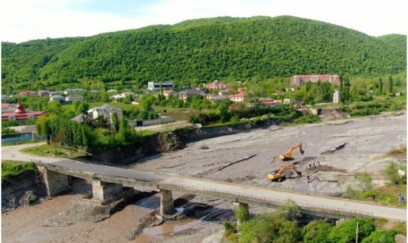 Qaraçay çayı üzərində yeni körpü tikilir- FOTOLAR-VİDEO