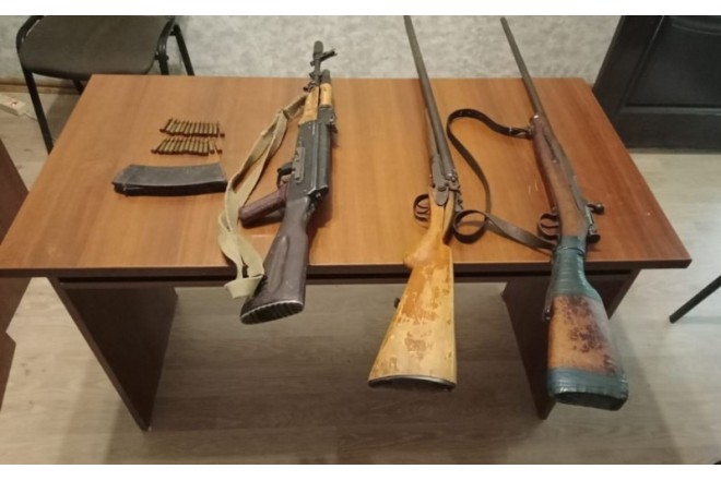 Beyləqanda silahların təhvil verilməsi əməliyyatı: 17 tüfəng alındı