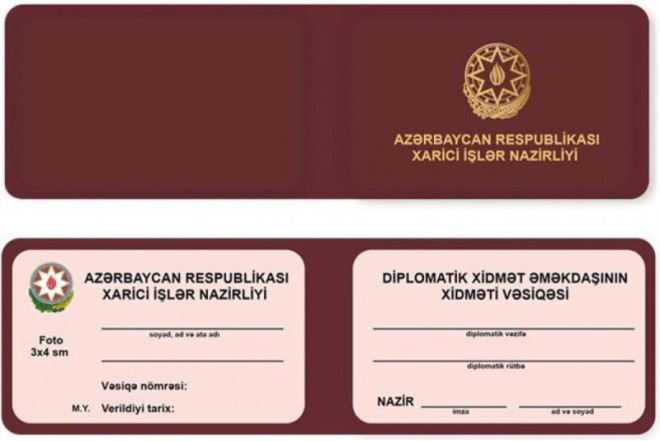 Azərbaycan diplomatlarının xidməti vəsiqəsinin nümunəsi təsdiq edildi