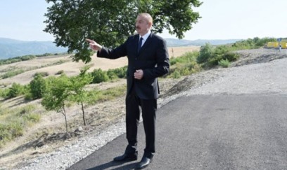 Prezident yol tikintisi ilə tanış oldu