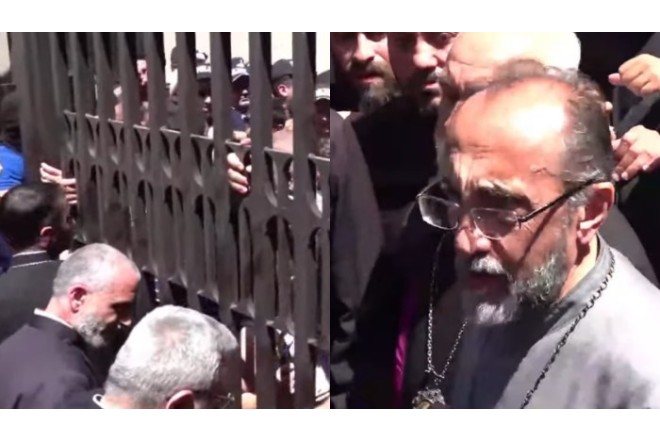Ermənistanda gərginlik: İnsanlar arxiyepiskopun həbsini əngəlləyirlər - VİDEO