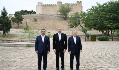 Azərbaycan, Özbəkistan və Qırğızıstan prezidentləri Ağdamda Şahbulaq qalasında olublar 