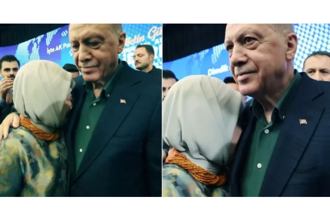 Xanımı Ərdoğanı qucaqlayıb ağladı - Təsirli anlar + VİDEO