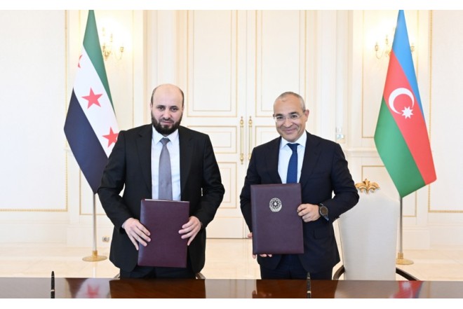 SOCAR ilə Suriya Ərəb Respublikası Hökuməti arasında Anlaşma Memorandumu imzalanıb 