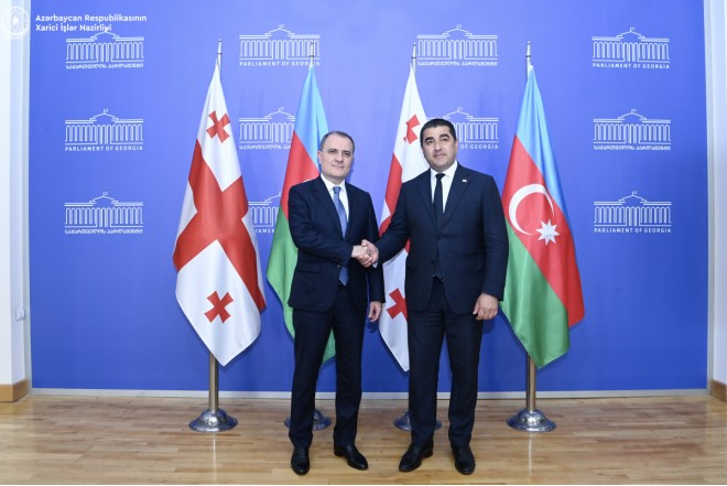 Ceyhun Bayramov Gürcüstan Parlamentinin sədri ilə görüşüb 