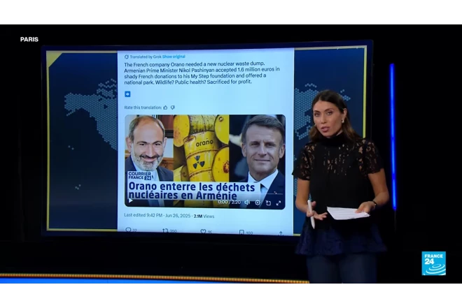 Fransanın Ermənistana nüvə tullantısı daşıması yalandır - France 24