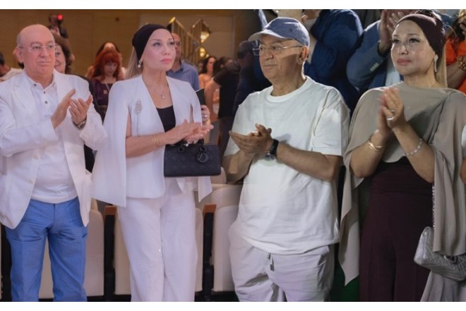 Kəmaləddin Heydərov festivalı xanımı ilə izlədi - FOTOLAR 