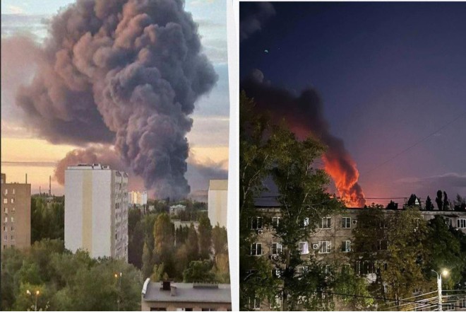 Ukrayna Rusiyanın növbəti neft emalı zavoduna zərbə endirdi - FOTOLAR