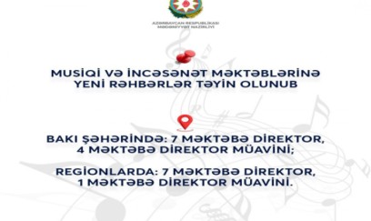Musiqi və incəsənət məktəblərinə yeni rəhbərlər təyin olunub 