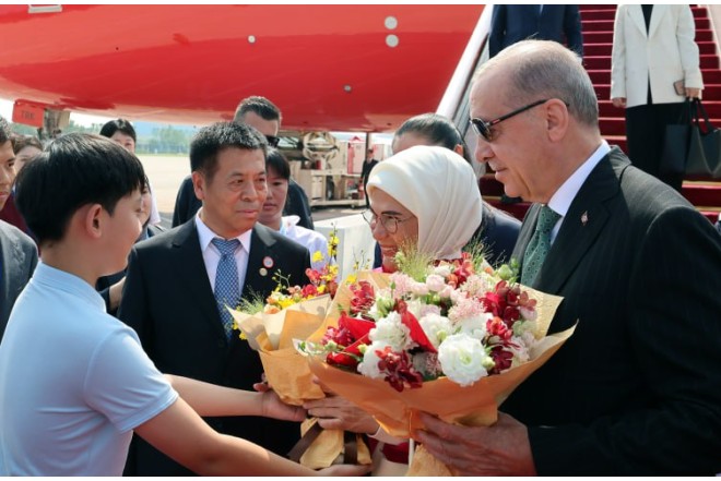 Ərdoğan Çində belə qarşılandı - FOTO/VİDEO