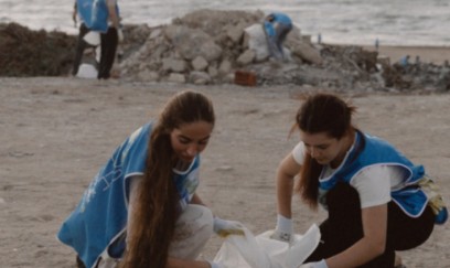 Leyla Əliyeva və Arzu Əliyeva təmizlik aksiyasında 