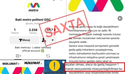Bakı metrosunda gediş haqqının artdığını deyən saxta səhifə yaradılıb 