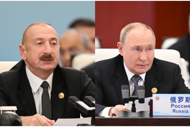 İlham Əliyev və Putin görün necə SALAMLAŞDI - VİDEO