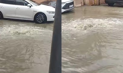Xırdalanda küçələri su basdı - FOTO