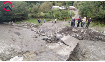 Sel suları Balakəndə körpünü dağıtdı - FOTOLAR