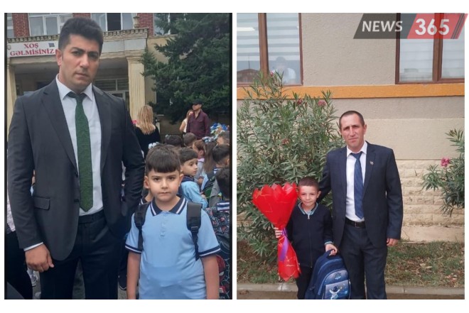 Təhlükəsizlik və nəqliyyat ekspertləri övladlarını birinci sinfə yola saldı - FOTOLAR
