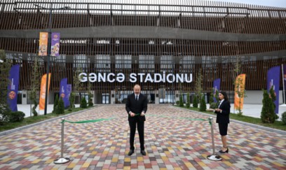 İlham Əliyev Gəncə şəhər stadionunun AÇILIŞINDA