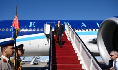 Prezident İlham Əliyev Misirə işgüzar səfərə gəlib 