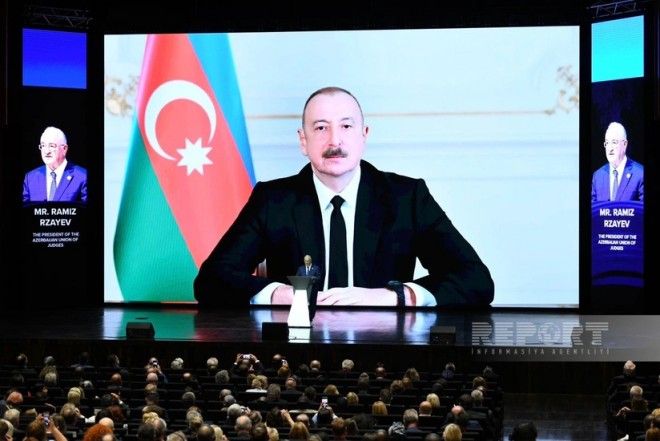 İlham Əliyev Beynəlxalq Hakimlər Assosiasiyasının 67-ci Baş Assambleyasının iştirakçılarına müraciət edib 