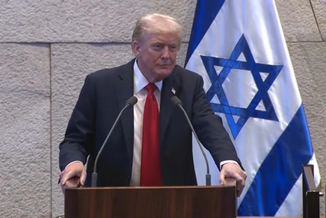 Trampın Knessetdəki çıxışı zamanı təxribat törədilib 