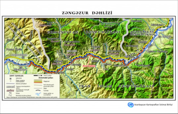 Zəngəzur dəhlizinin xəritəsi hazırlanıb 
