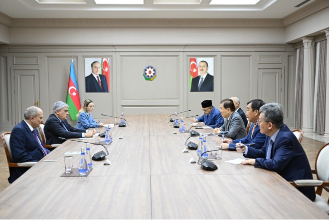 Samir Şərifov Asiya Siyasi Partiyalarının Beynəlxalq Konfransının Daimi Komitəsinin nümayəndə heyəti ilə görüşüb 