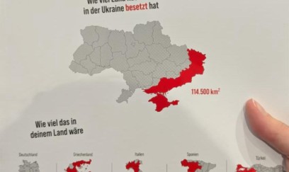 Alman jurnalı Ukraynanın işğal olunmuş ərazilərini göstərib 