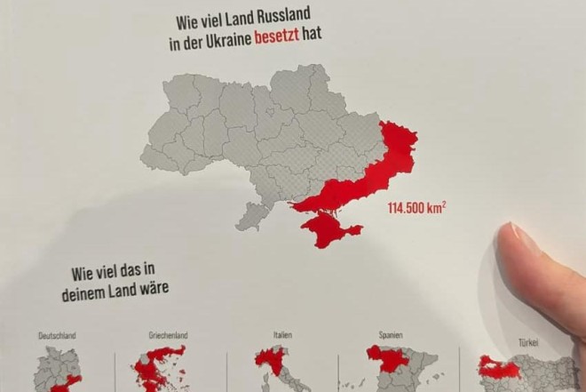 Alman jurnalı Ukraynanın işğal olunmuş ərazilərini göstərib 