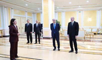 Prezidentlərə “Orta dəhlizin inkişafı” birgə layihəsi təqdim edildi – FOTO