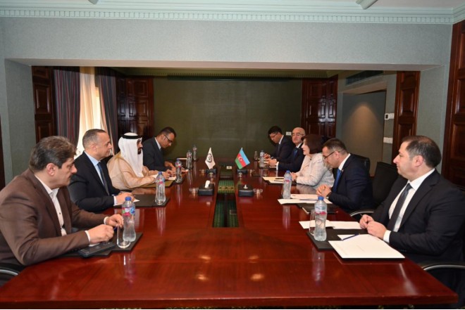 Milli Məclisin sədri Sahibə Qafarova Ərəb Parlamentinin Prezidenti ilə görüşüb 