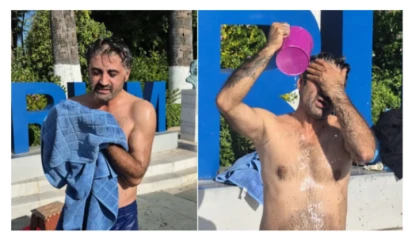 Bodrumda su böhranı: Vətəndaş meydanda duş alaraq etiraz etdi