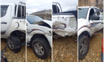 Aeroport yolunda “Leksus” qəza törədib, sürücü hadisə yerindən yayınıb + VİDEO