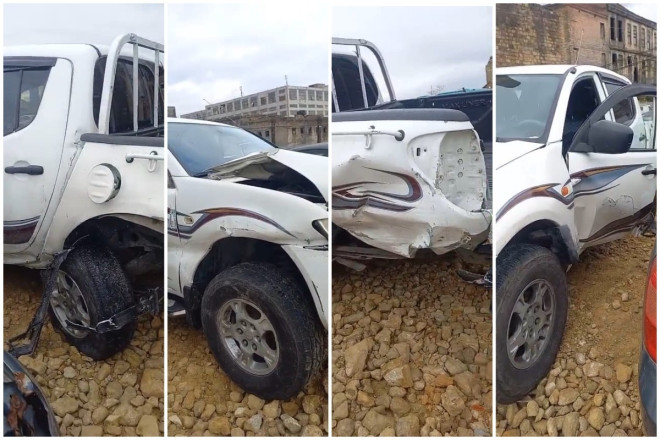 Aeroport yolunda “Leksus” qəza törədib, sürücü hadisə yerindən yayınıb + VİDEO