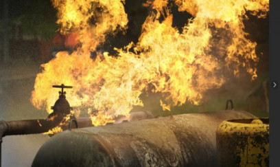 Nizami rayonunda qaz xəttində yanğın olub 