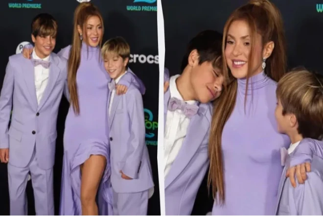 Şakira oğlanları ilə üzə çıxdı: hamısı eyni rəngli paltarda-FOTO