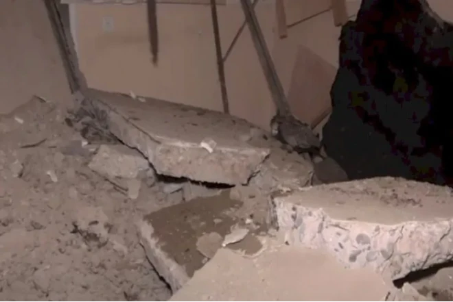 Goranboyda mənzilin tavanı çökdü, xəsarət alan var 