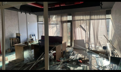 Bakıda ofis partlayışı: İlk FOTOLAR